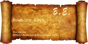 Bombicz Edit névjegykártya